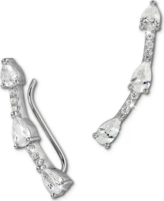 Image de SilberDream Boucles d'oreilles Ear Cuff Drops Zirconia blanc Pinces d'oreilles 925 Argent D2GSO459W