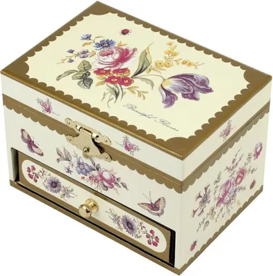 Produktbild von Spieldose Schublade Blumen, Ballerina Gelb