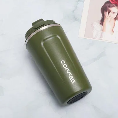Image de Mug de voyage isotherme | 380 ml | Double paroi | Vert | Acier inoxydable | Mug de voyage