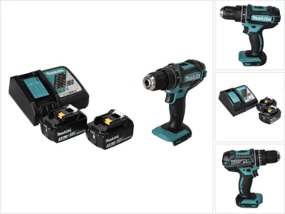 Obrázek produktu pro Akumulátorová příklepová vrtačka Makita DHP 482 RF 18 V 62 Nm + 2x akumulátor 3,0 Ah + nabíječka