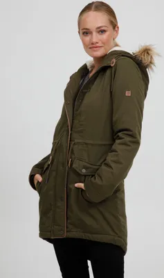 Produktbild von OXMO OXAnna Damen Winterparka Parka Mantel mit Fellkapuze und Teddy-Futter
