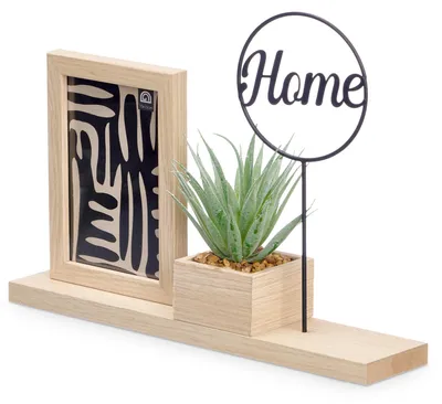 Zdjęcie produktu dla Stojąca ramka na zdjęcie z rośliną HOME, 33 x 24 x 7 cm