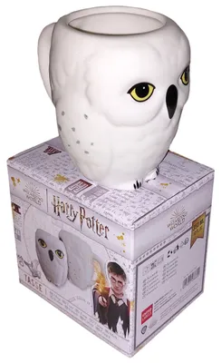 Produktbild von Harry Potter Tasse in Geschenkbox - Hedwig Eule Kaffeetasse Becher Kaffeebecher aus Keramik Weiß 350 ml