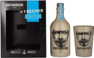 Produktbild von Knut Hansen Dry Gin mit Keramiktasse 42.00 %  0,50 lt.