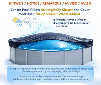 Immagine prodotto di Telo parasole circolare, diametro 720 cm, adatto per piscine fino a 650 cm, telo copripiscina