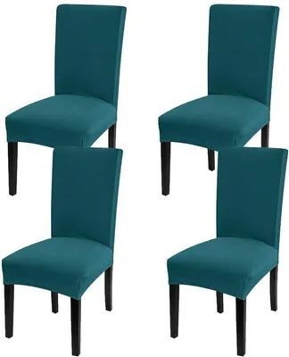 Productafbeelding van Unyqoos® Elastische stoelhoes-set – Polyester-Elasthan stoelhoesjes, machinewasbaar, kreukvrij, bescherming tegen vlekken en krassen, geschikt voor eetkamers en evenementen