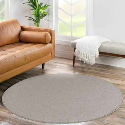 Obrázek produktu pro Koberec Homebyhome do obývacího pokoje, krátký vlas, jednobarevný design, nenáročný na údržbu a moderní, vhodný do ložnice i na chodbu, rozměry: 160 cm (kulatý)