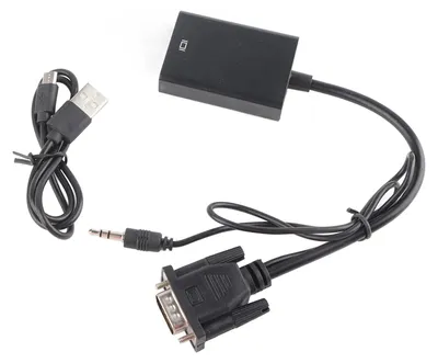 Obrázok produktu pre Multimediálny konvertor rozhrania VGA na HD 1080p USB napájací adaptér s 3,5 mm zvukovým káblom pre PC-TV monitor