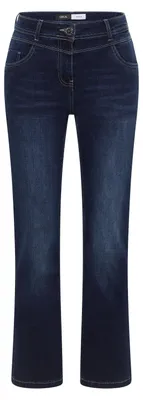 Produktbild von CECIL Damen Bootcut Jeans Toronto High Waist Dark Blue Wash Stretch Denim Hose