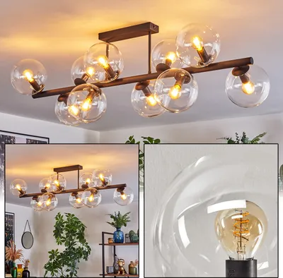 Produktbild von Fossobiubo Deckenlampe aus Metall/Glas in Schwarz/Klar