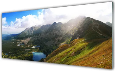 Produktbild von Acrylglasbilder 125x50 Wandbild Druck Gebirge Wiese Landschaft