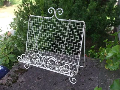 Produktbild von Buchstütze, Buchständer, Kochbuchständer, Eisen, shabby-weiß,Landhaus