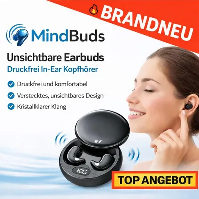 Obrázok produktu pre MindBuds™ slúchadlá - neviditeľné Bluetooth slúchadlá do uší bez prítlaku: čierne