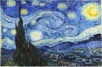 Produktbild von TPFLiving Kunstdruck LW-513 (OHNE RAHMEN) Poster - Leinwand - Wandbild - Hochauflösender Giclée-Druck, langlebig und hochwertig - Van Gogh - Sternennacht -  - Größe: 90x130cm