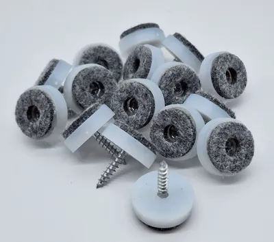 Produktbild von 16 Stk Filzgleiter Möbelgleiter Stuhlgleiter weiß mit Schraube Ø 20 mm
