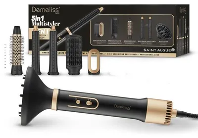 Produktbild von 5-in-1 Laubbläserbürste – SAINT ALGUE – Demeliss – 1000 W – 3 Temperaturstufen – Schwarz/Gold