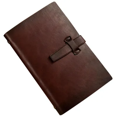Image de Cahier A5 en cuir, classeur à 6 anneaux avec pochette et papier ligné, rechargeable