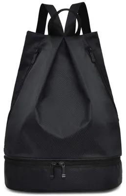 Produktbild von Rucksack mit Kordelzug, wasserdicht, mit Schuhfach, ideal für nasse und trockene Anwendungen, geeignet für Damen und Herren, Fitnessstudio, Yoga, Shopping und Schwimmen.