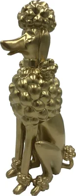 Produktbild von Casa Padrino Dekofigur Pudel Hund Gold H. 63 cm - Wetterbeständige Deko Skulptur - Wohnzimmer Deko - Garten Deko - Terrassen Deko