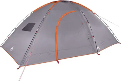 Produktbild von vidaXL Campingzelt 8 Personen Grau und Orange Wasserdicht