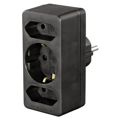 Zdjęcie produktu dla Hama 00047689, 3 x gniazdo sieciowe, 3500 W, Czarny, 230 mm, 90 mm, 80 mm