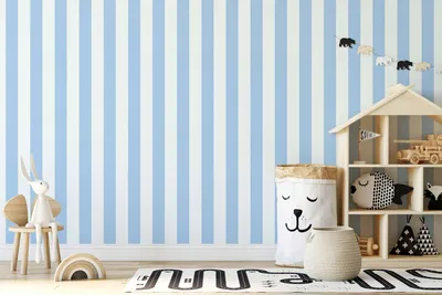 Produktbild von TADESSI | Tapete Kinderzimmer | M1-No.771 | Vliestapete | Blau | Weiß | Streifentapete | Jungenzimmer | Mädchenzimmer
