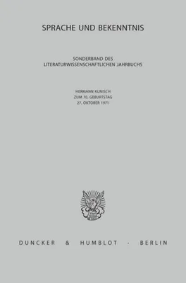 Produktbild von Sprache und Bekenntnis.