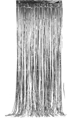 Image de Rideau de porte en plastique argenté 2x1m - taille unique