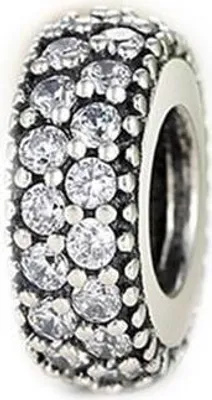 Produktbild von PANDACHARMS Weißes Pavé Zwischenelement Charm, 925er Sterling Silber, passt zu Pandora