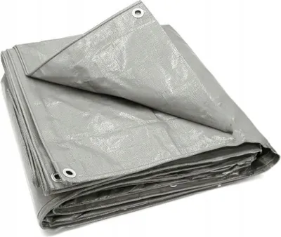 Zdjęcie produktu dla Wzmocniona Plandeka Wodoodporna 4x4 Srebrna 120g/m²