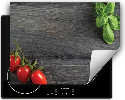 Produktbild von DarHaus Herdabdeckplatte 70x52 cm Anti Rutsch Matte Aufrollbar, Tomate - Holz