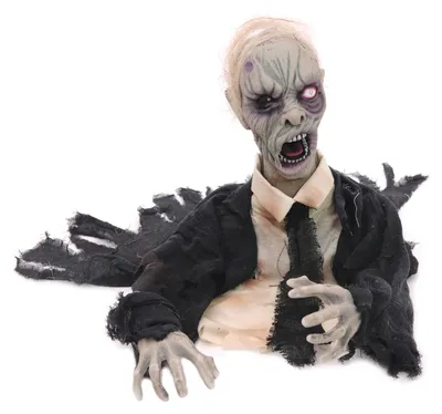 Bewegter Zombie - animierte Halloween Figur - 43cm - Bewegung, Leuchtaugen, Geräusche