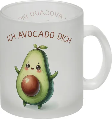 Produktbild von Avocado Glas Tasse mit Spruch Ich Avocado dich