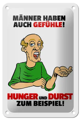 Produktbild von Blechschild Spruch 12x18cm Männer haben auch Gefühle