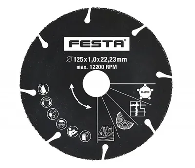 Produktbild von Universal-Hartmetall-Trennscheibe Ø 125 x 1 x 22,2 mm, FESTA
