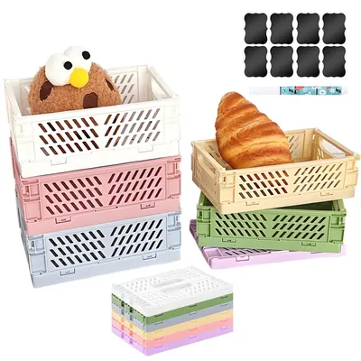 6er Set faltbare Kunststoffboxen, 15x10x5,8 cm, bunt