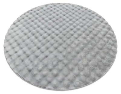 Image de Tapis BUBBLE cercle argentin 21 IMITATION DE FOURRURE DE LAPIN 3D structurel gris cercle 160 cm