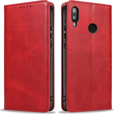 Produktbild von Handyhülle für Huawei P20 Lite Kunstleder Flip Cover Hülle Handytasche Case Kartenfach Farbe: Rot