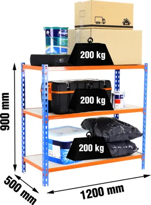 Immagine prodotto di MADERCLICK MEGAPLUS 3/500 900 BLU/LARANJA/MAD prateleira metallica