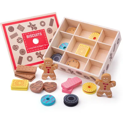 Immagine prodotto di Scatola dei giocattoli Bigjigs con biscotti di legno