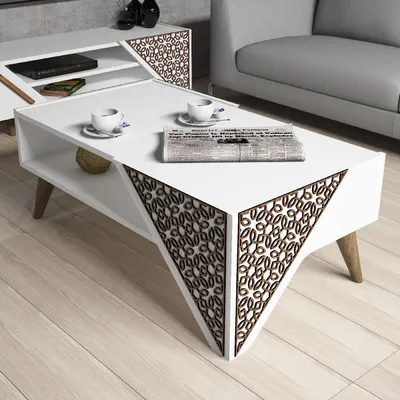 Produktbild von Skye Decor, Beril - White, Couchtische, Weiß, 105 x 58 x 40 cm