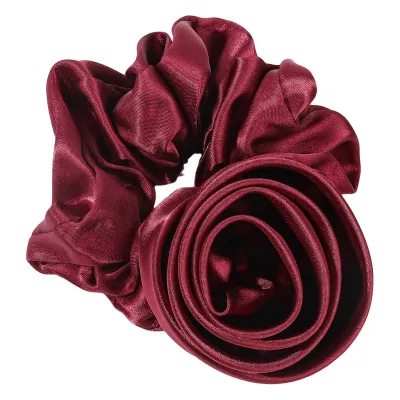 Produktbild von Haarseil mit Rosenblüten-Dekor, groß, elastisch, Haargummi, Rosengummi, Haarband, Schachtelhalmhalter, Haar-Accessoires, Rot