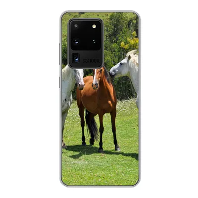 Produktbild von MuchoWow® Handyhülle Schutzhülle Hülle für Samsung Galaxy S20 Ultra Pferde - Baum - Schatten Silikon Softcase Handy Hülle - Karteninhaber