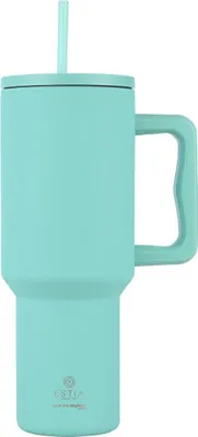 Zdjęcie produktu dla ESTIA | Kubek termiczny – kubek termiczny – 1200 ml – kubek ze słomką – turkusowy – kubek do kawy – ze stali nierdzewnej