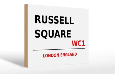 Produktbild von Holzschild London 30x20cm England Russell Square WC1