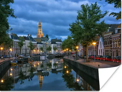 Produktbild von MuchoWow® Poster Groningen - Grachtenpand 40x30 cm - Plakate für die Wände - Poster Wohnzimmer
