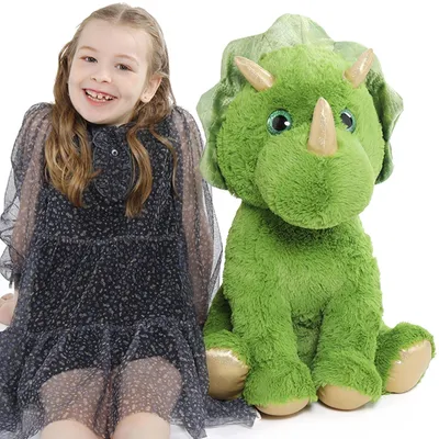 Obrázek produktu pro Omgoods - Měkká plyšová hračka dinosaura triceratops pro děti, 62 cm