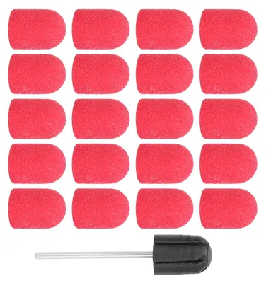 Productafbeelding van Nagelkunst-schuurkoppen, boortjes, polijst- en schuurbanden-set (13 x 19 mm), rood