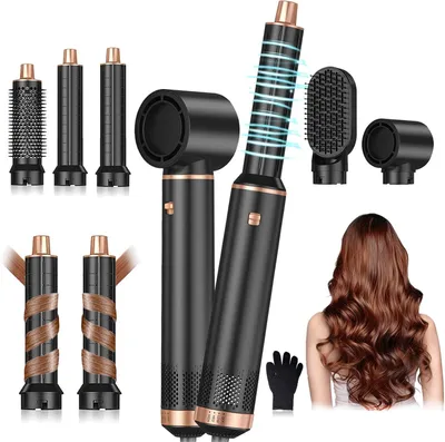 Produktbild von Hair Styler 5-in-1 Haartrockner & Lockenstab Set, Rundbürsten Föhn, Glättbürste, Warmluftbürste für Locken, Volumen, Glätten & Styling