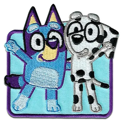 Produktbild von Bluey & Chloe 6.7 x 6.7 cm: Comercial Mercera Bluey © - Aufnäher, Bügelbild, Aufbügler, Applikationen, Patches, Flicken, zum aufbügeln